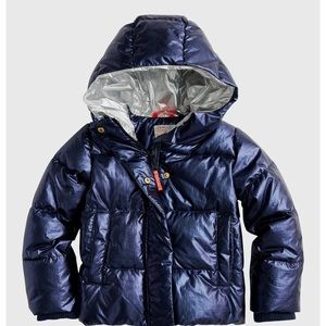 J Crew Crewcuts NEW Girls 4-5 Metallic Primaloft Puffer Parka Winter Coat Jacket